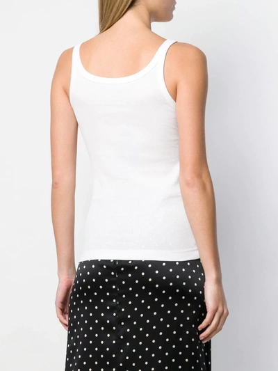 Shop Dolce & Gabbana Ribbed Tank Top In White