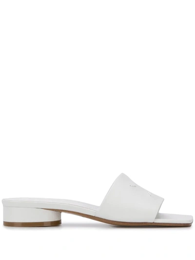 Shop Maison Margiela Low Heel Slip-on Sandals In White