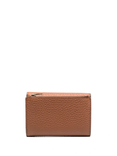 Shop Mulberry Grained-effect Folded Wallet In Brown