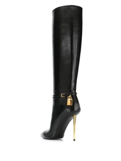 Shop Tom Ford Contrast Stiletto Heel 120mm Boots In Black