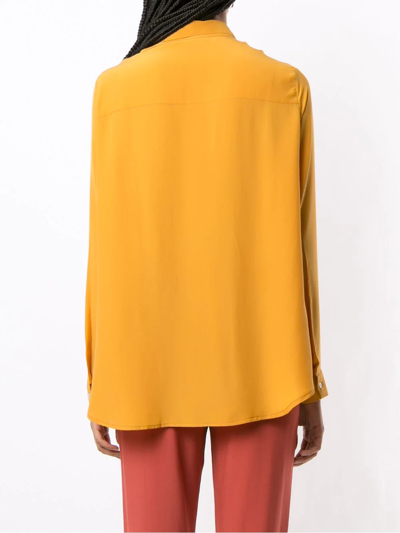 Shop Lenny Niemeyer Exposed Seam Detailing Silk Shirt In Yellow