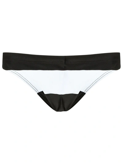 Shop Amir Slama Bicolor Trunks In Black