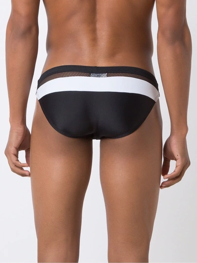 Shop Amir Slama Bicolor Trunks In Black