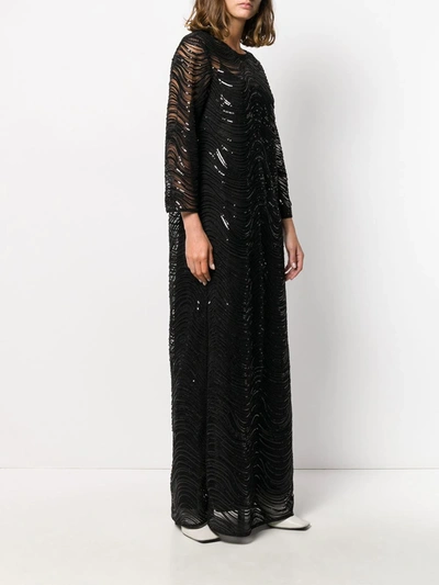 Shop Emporio Armani Sequin-embellished Gown In Black