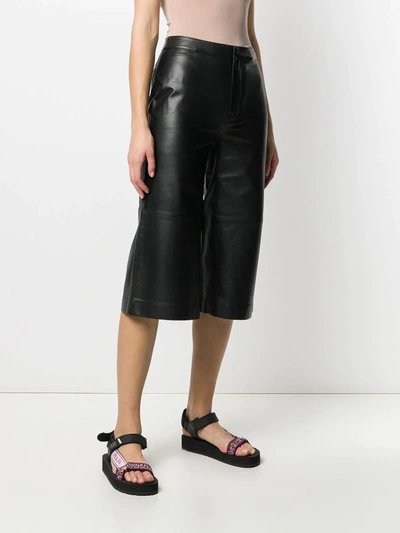 Shop Frame Cropped Wide Leg Trousers In Black