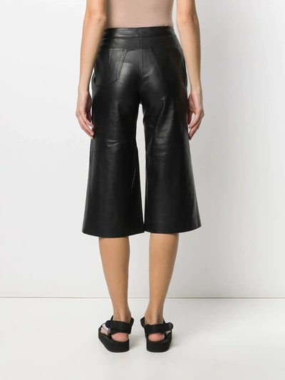 Shop Frame Cropped Wide Leg Trousers In Black