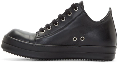 Shop Rick Owens Black Leather Low-top Sneakers