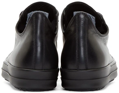Shop Rick Owens Black Leather Low-top Sneakers