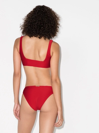 Shop Heidi Klein Tie-front Bikini Top In Red
