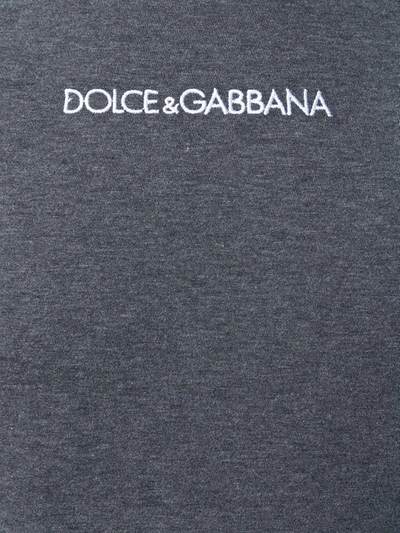 Shop Dolce & Gabbana Embroidered Logo T-shirt In Grey