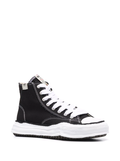 Shop Miharayasuhiro High-top Lace-up Sneakers In Black