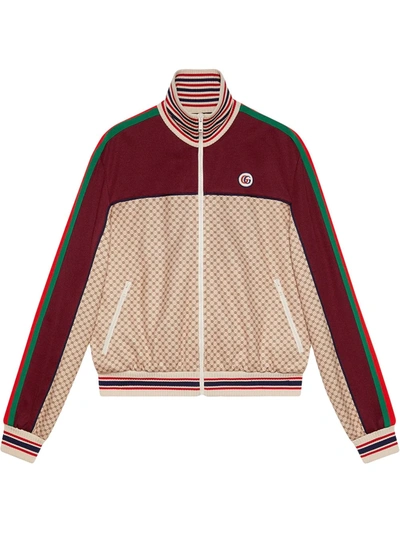 Shop Gucci Interlocking G Logo Track Jacket In Neutrals