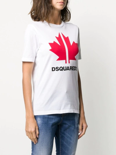 Shop Dsquared2 Maple Leaf Print T-shirt In White