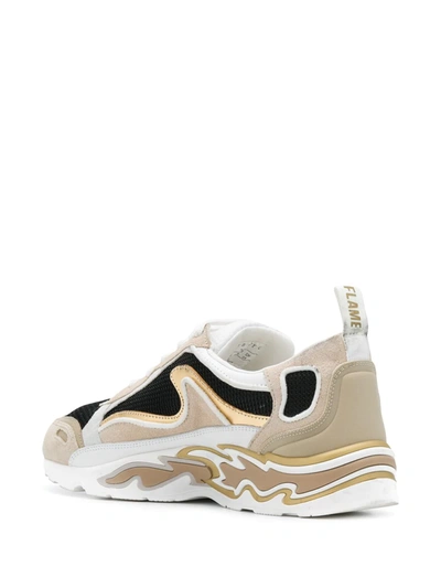 Shop Sandro Flame Sneakers In Neutrals