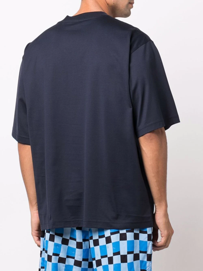 Shop Marni Logo-print Cotton T-shirt In Blau