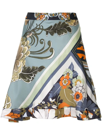 Shop Chloé Patchwork Print Skirt In Multicolour