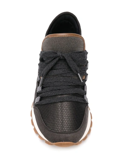 Shop Brunello Cucinelli Ball-chain Embellished Sneakers In Black
