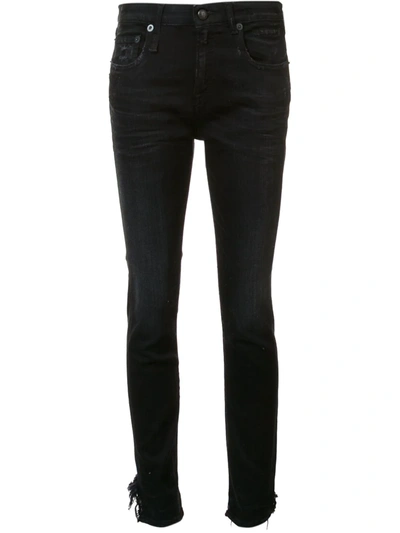 Shop R13 'stratford' Raw Hem Jeans In Black