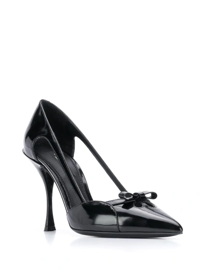 Shop Dolce & Gabbana Patent Bow Pumps In Black
