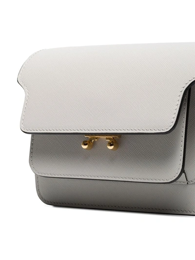 Shop Marni Trunk Mini Shoulder Bag In Grey