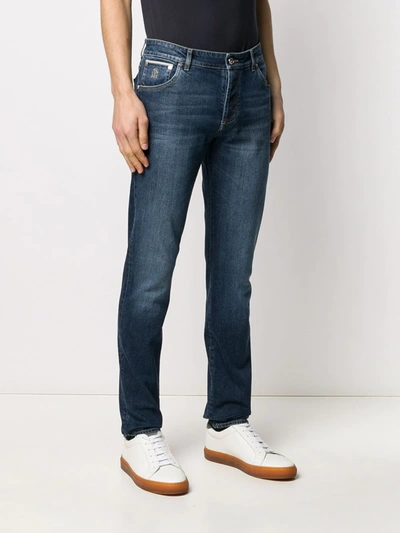 Brunello Cucinelli Camicia Twisted In Seta Dry Marrone In Blue