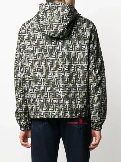 Shop Fendi Ff Reversible Windbreaker In Green