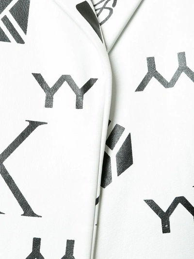 Shop Yohji Yamamoto Asymmetric Leather Jacket In White