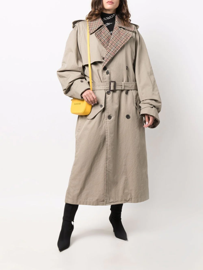 Balenciaga Double-breasted Reversible Trench Coat In Neutrals