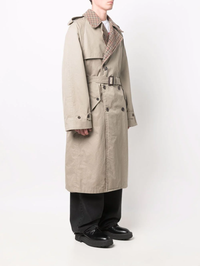 Balenciaga Double-breasted Reversible Trench Coat In Neutrals