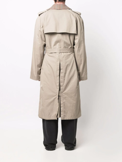 Shop Balenciaga Reversible Trench Coat In Neutrals