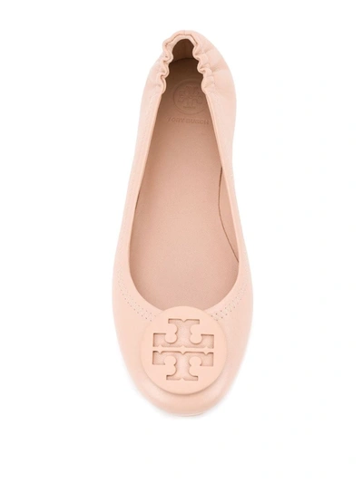 Shop Tory Burch Minnie Ballerinas In Neutrals