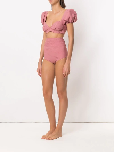 Amir Slama Hot Pants Bikini Set In Neutrals