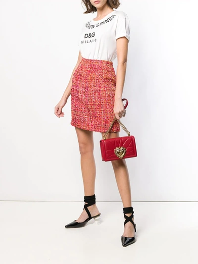 Dolce & Gabbana Medium Devotion Shoulder Bag In Red