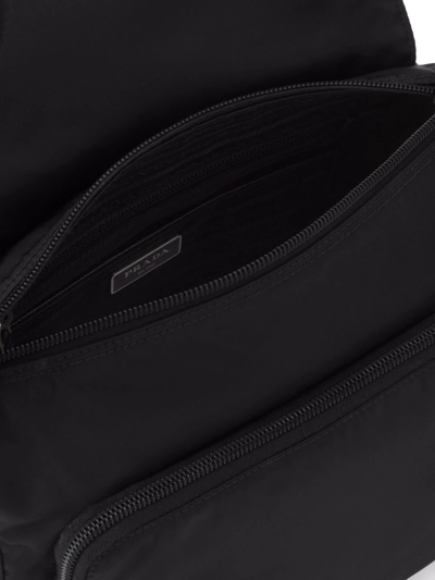 Prada Re-nylon Triangle Logo-plaque Shoulder Bag In Black