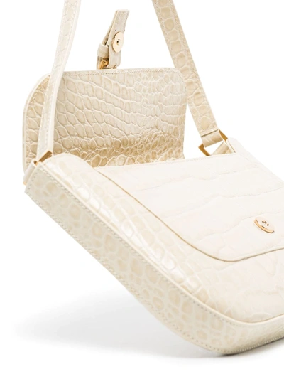 Shop By Far Crocodile-effect Leather Shoulder Bag In White