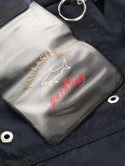 Paul & Shark Logo-patch Drawstring Swim Shorts In Blue