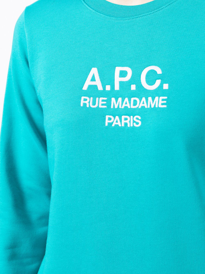 Apc Logo-printed Sweatshirt In Grün