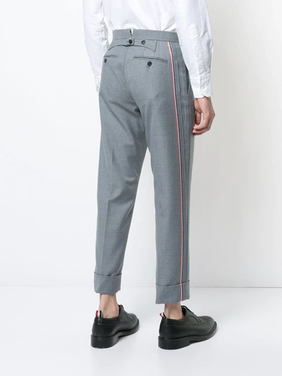 Shop Thom Browne Classic Backstrap Trouser With Red, White And Blue Selvedge In School Uniform Twill In Grey