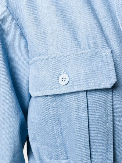Shop Andamane Patch-pocket Belted Jumsuit In Blue