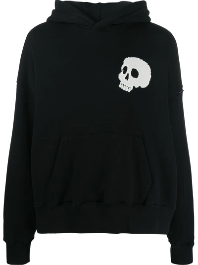 Shop Palm Angels Skull-motif Hooded Sweatshirt In Black