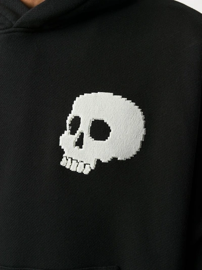 Shop Palm Angels Skull-motif Hooded Sweatshirt In Black