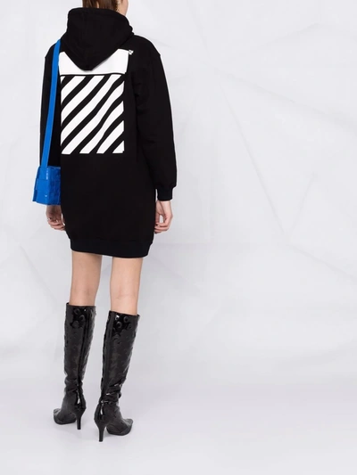 Shop Off-white Diag-stripe Print Sweatshirt Dress In Schwarz
