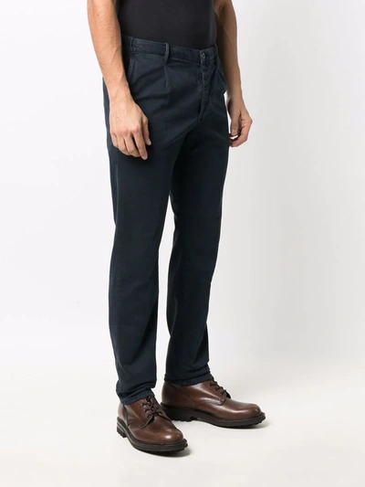 Incotex Slim-cut Chino Trousers In Blue