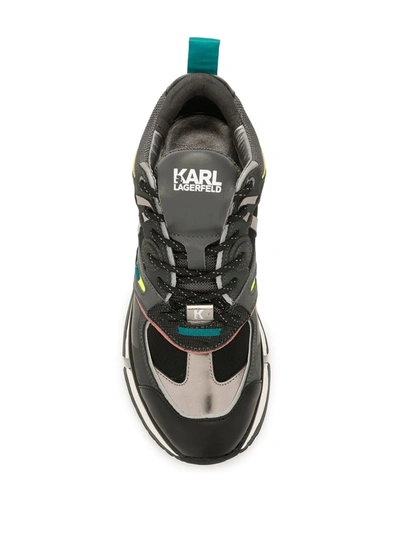 Shop Karl Lagerfeld Aventur Delta Panelled Low-top Sneakers In Grey