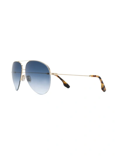 Shop Victoria Beckham Classic Victoria Aviator-frame Sunglasses In Gold