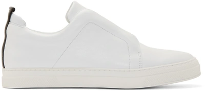 Shop Pierre Hardy White Leather Slip-on Sneakers