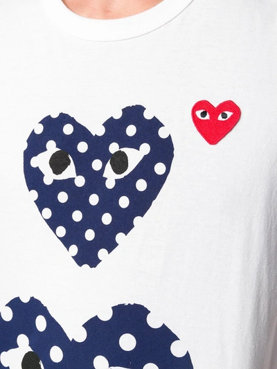 Shop Comme Des Garçons Play Heart Print T-shirt In White