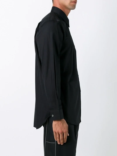 Comme Des Garçons Play Small Black Emblem Cotton Button Down In Black