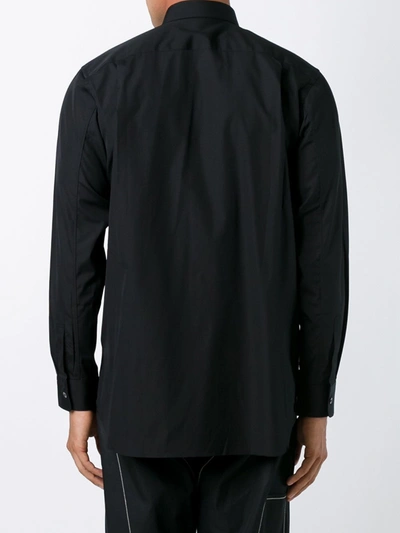 Comme Des Garçons Play Small Black Emblem Cotton Button Down In Black