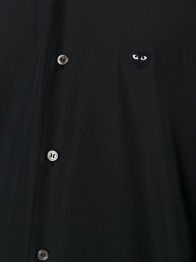 Comme Des Garçons Play Small Black Emblem Cotton Button Down In Black